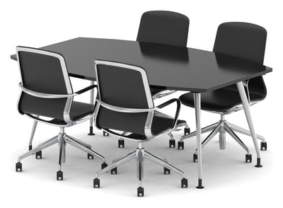 High Gloss Boardroom Table and Executive Chairs Set