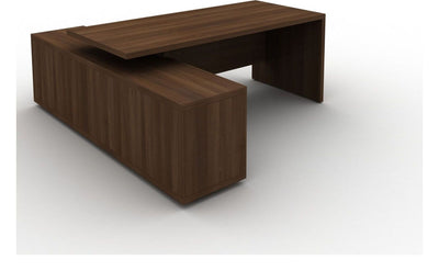 Mason Cirrus Executive Desk with Credenza and Three Quarter Modesty Panel