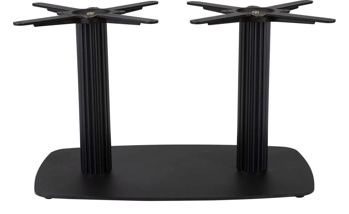 Boston Black Fluted Table Base with Rounded Corners, Large Rectangle, base 40 x 70 cm, Coffee, 43 cm high