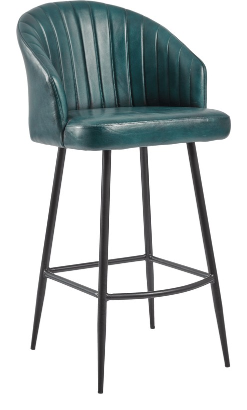 Brooklyn Leather Bar Stool, Bruciato Tan