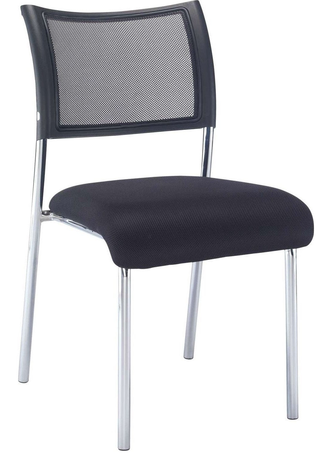 Jupiter Mesh Side Chair in Black/Chrome