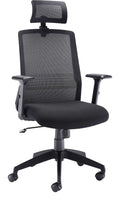Denali High-Back Office Chair with Headrest in Black
