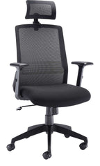 Denali High-Back Office Chair with Headrest in Black