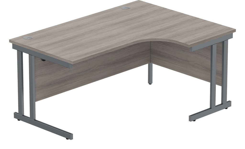 Core Double Upright Corner Desk (Right hand) in Alaskan Grey Oak