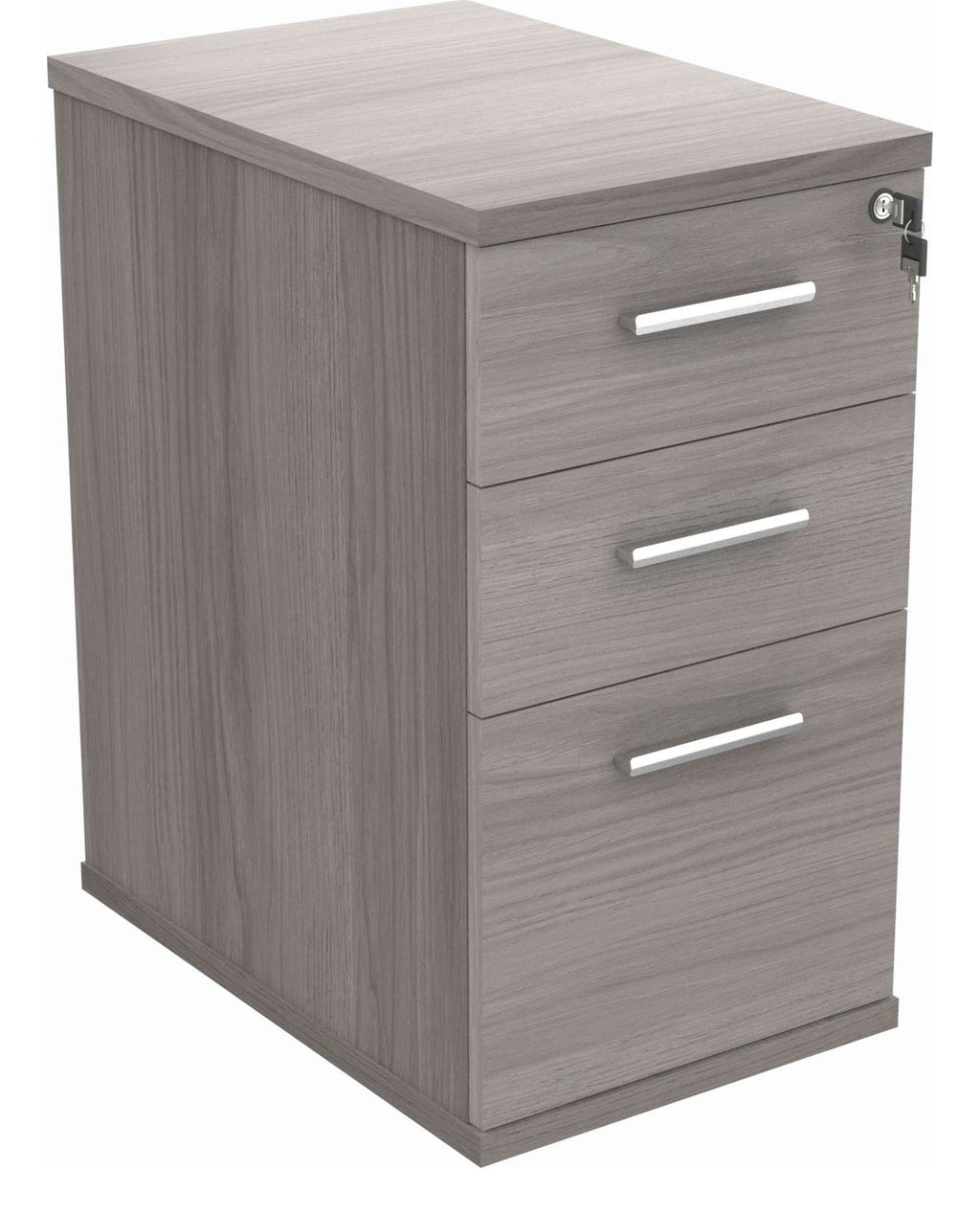Core Desk High Pedestal in Alaskan Grey Oak