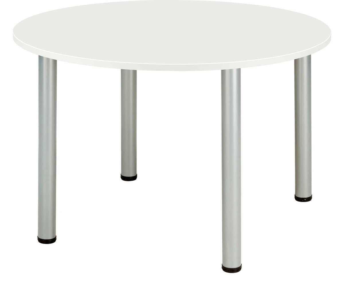 Core Pole Leg Round Meeting Table in Arctic White