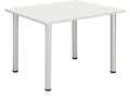 Core Pole Leg Rectangular Meeting Table in Arctic White