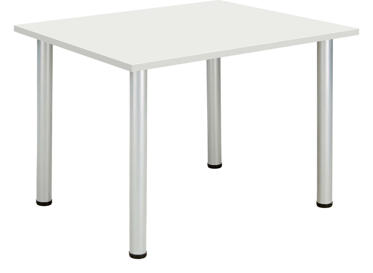 Core Pole Leg Rectangular Meeting Table in Arctic White