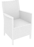California Rattan Arm Chair White Without Beige Cushion