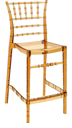 Chiavari Stacking Bar Stool 65, Amber Transparent