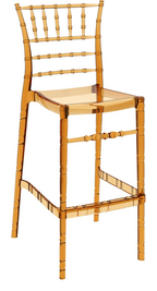 Chiavari Stacking Bar Stool 75, Amber Transparent