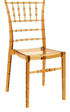 Chiavari Stacking Side Chair, Amber Transparent