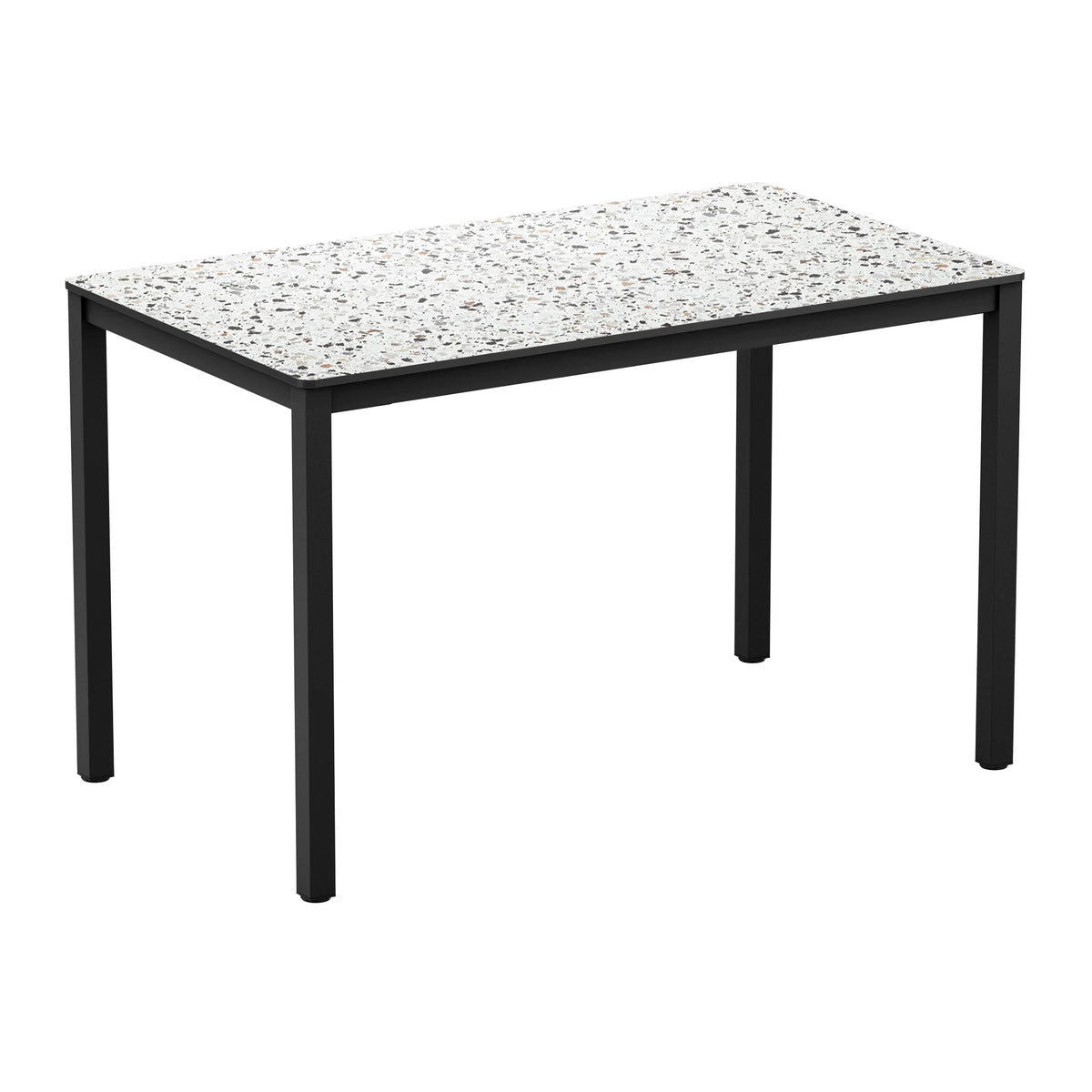 Extrema Mixed Terrazzo 4 Leg Dining Table Black