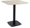 Extrema Premium Complete Dining Table, 119x69cm Rectangle, Beige Travertine with Boston Black Base with Radius Edges