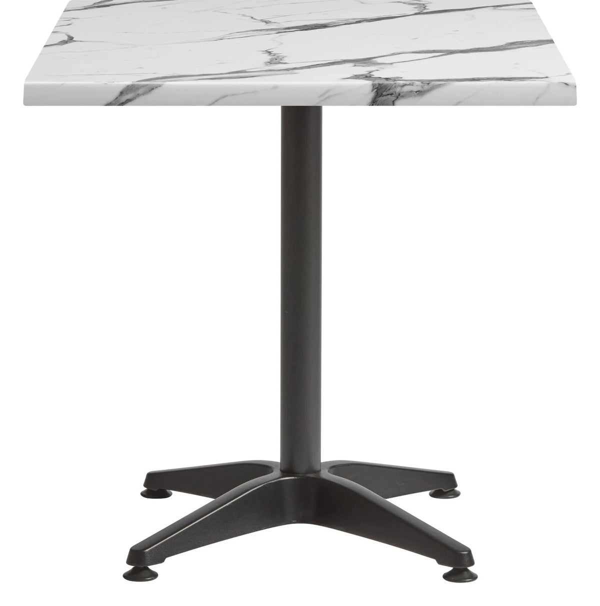 Enduratop Complete Dining Table, Carrara Marble with Alby Black Base, 70cm Diameter