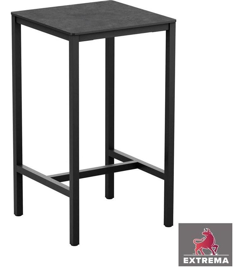 Extrema Metallic Anthracite 4 Leg Bar Height Table