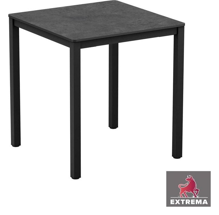 Extrema Metallic Anthracite, Black Dining Table, 119x69cm