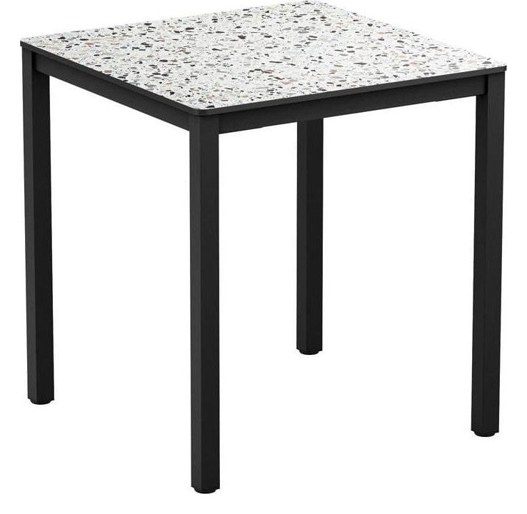 Extrema Mixed Terrazzo 4 Leg Dining Table Black