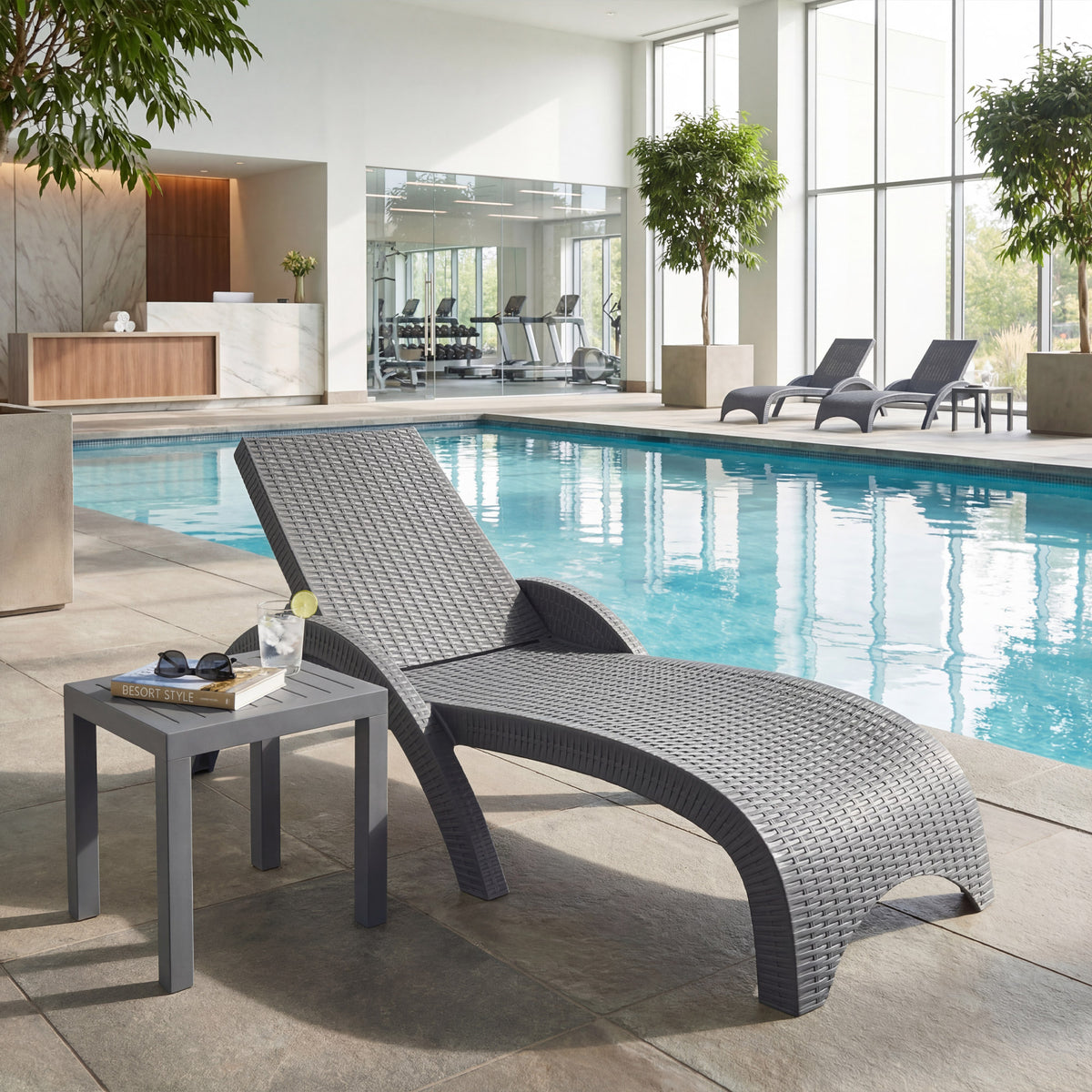 Fiji Sun Lounger Dark Grey Without Cushion