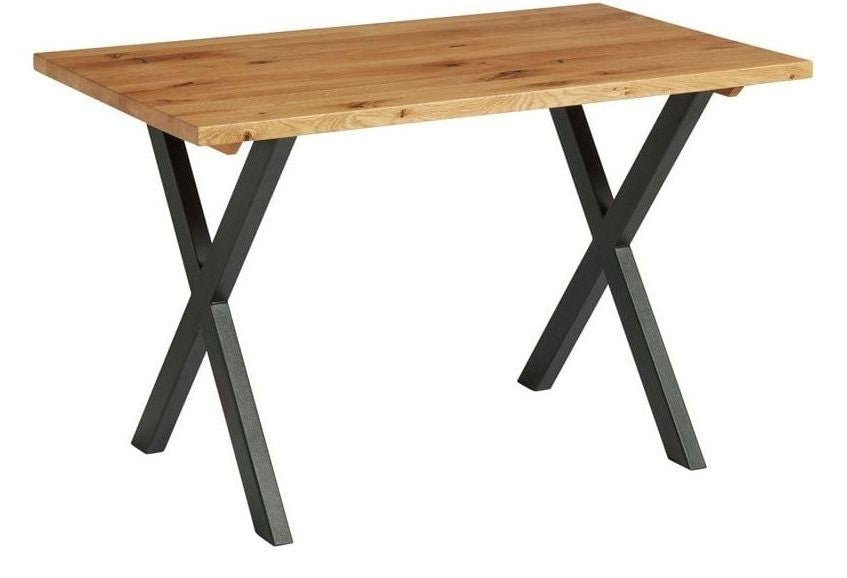 Highcross 'X' Dining Table, Black-Character Oak-120cmx70cm, Standard