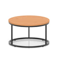 Impulse Round Coffee Table with Metal Frame, beech top, black frame, 800mm