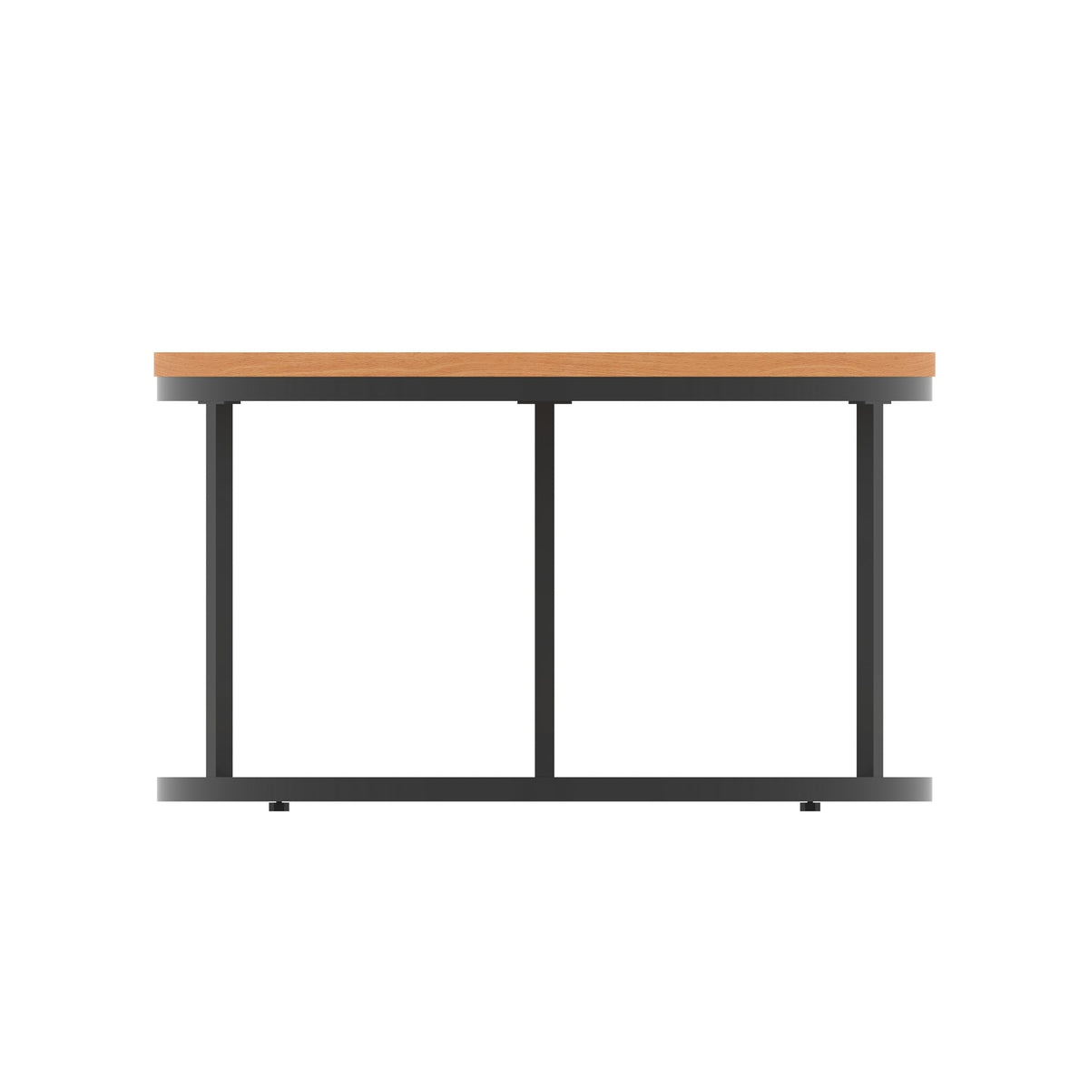 Impulse Round Coffee Table with Metal Frame, beech top, black frame, 800mm, view 3
