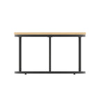 Impulse Round Coffee Table with Metal Frame, maple top, black frame, 800mm, view 3