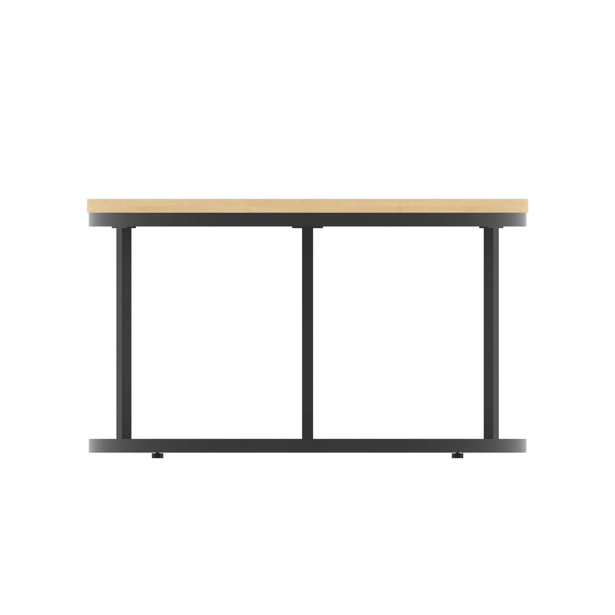 Impulse Round Coffee Table with Metal Frame, maple top, black frame, 800mm, view 3