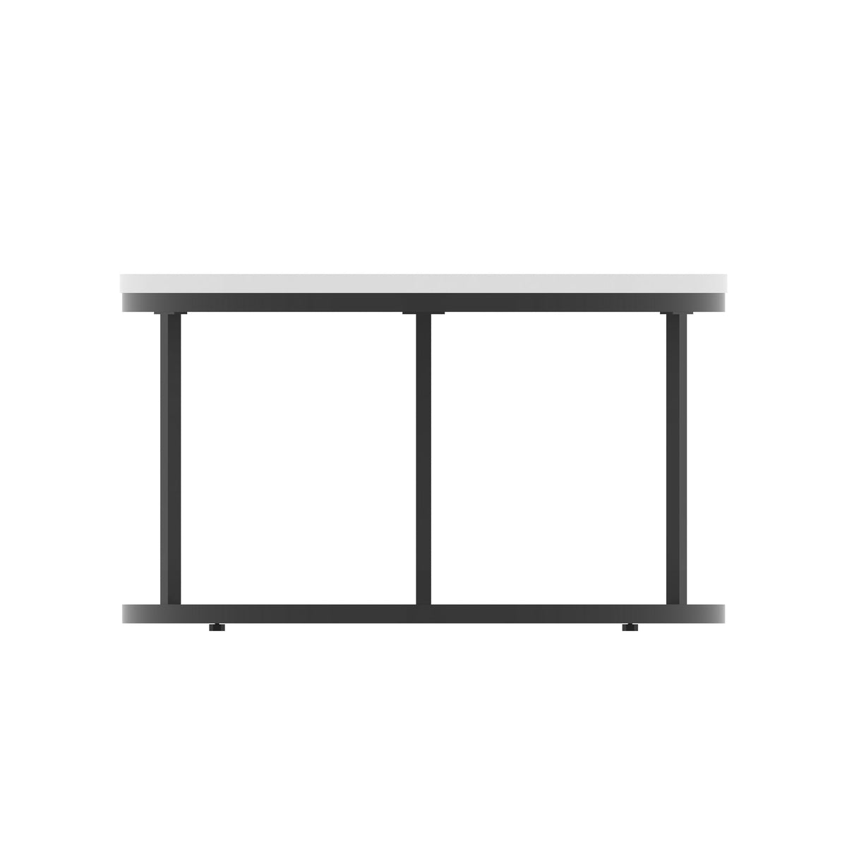 Impulse Round Coffee Table with Metal Frame, white top, black frame, 800mm, view 3