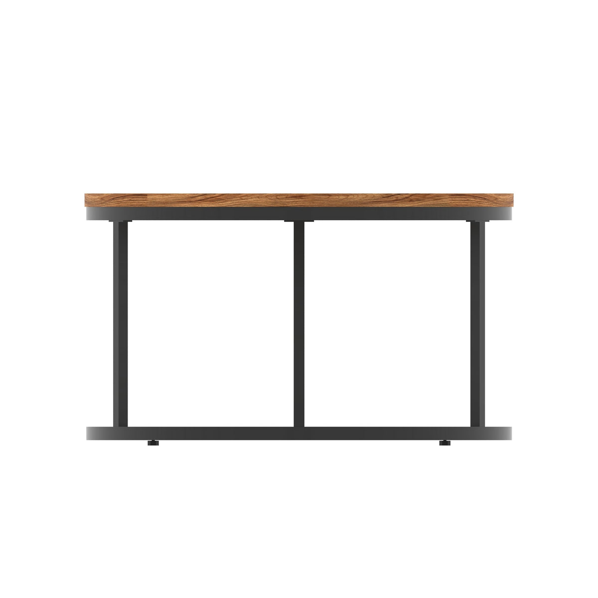 Impulse Round Coffee Table with Metal Frame, walnut top, black frame, 800mm, view 3