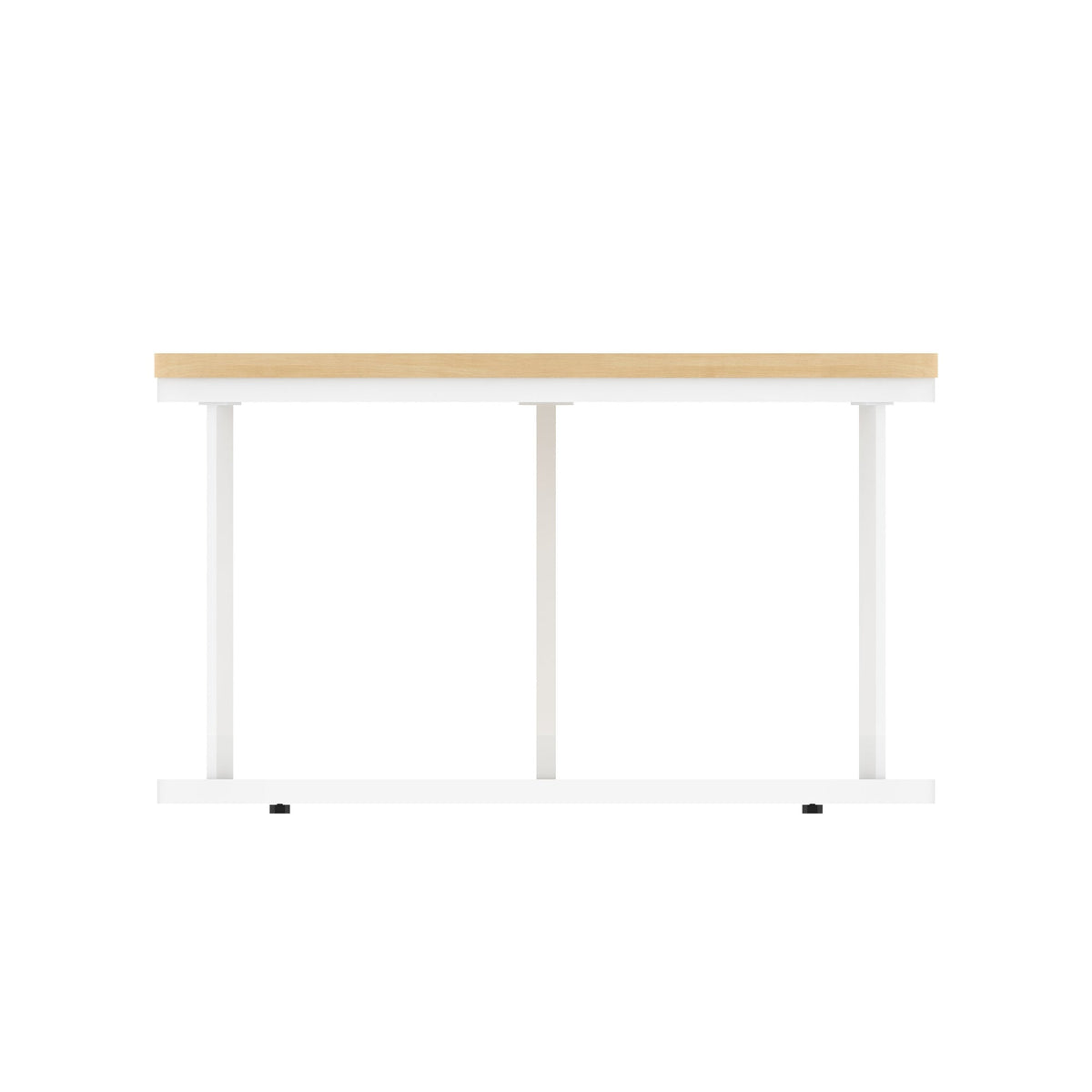 Impulse Round Coffee Table with Metal Frame, maple top, white frame, 800mm, view 3
