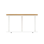 Impulse Round Coffee Table with Metal Frame, oak top, white frame, 800mm, view 3