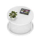 Impulse Round Coffee Table with Metal Frame, white top, white frame, 800mm, view 2