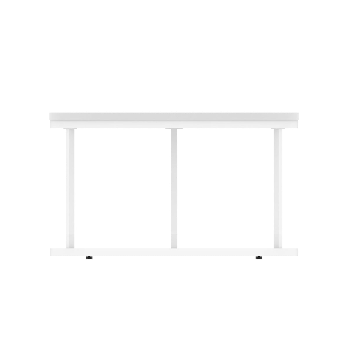 Impulse Round Coffee Table with Metal Frame, white top, white frame, 800mm, view 3