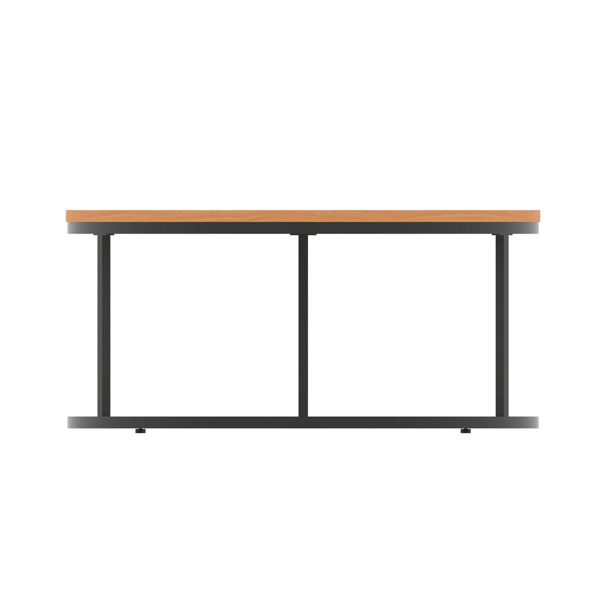 Impulse Round Coffee Table with Metal Frame, beech top, black frame, 1000mm, view 3