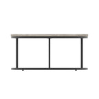 Impulse Round Coffee Table with Metal Frame, grey oak top, black frame, 1000mm, view 3