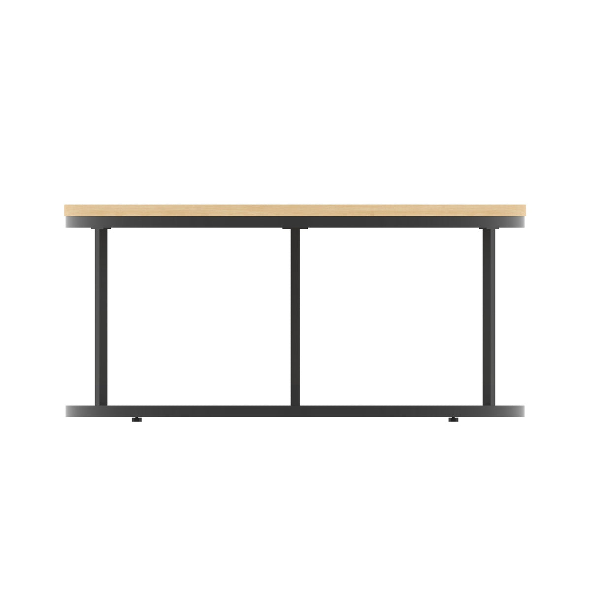 Impulse Round Coffee Table with Metal Frame, maple top, black frame, 1000mm, view 3