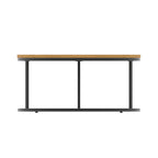 Impulse Round Coffee Table with Metal Frame, oak top, black frame, 1000mm, view 3