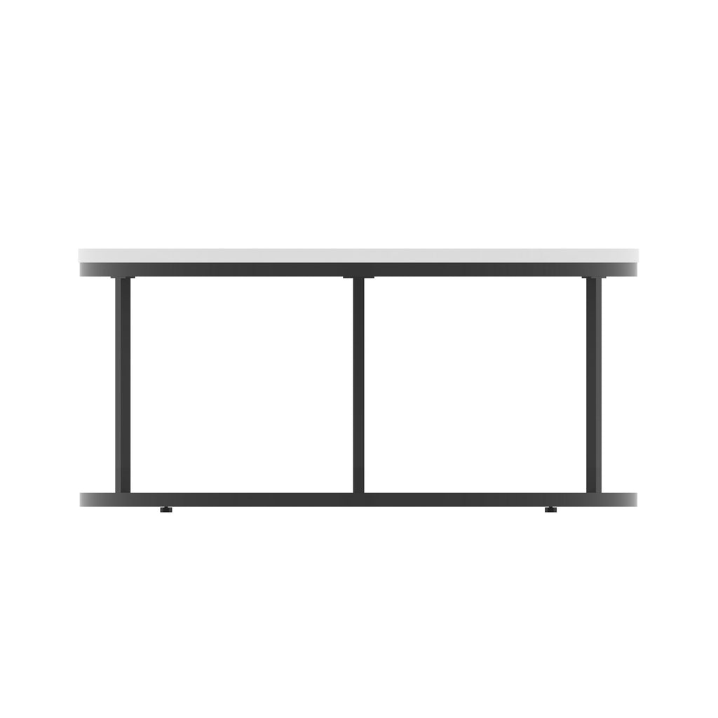 Impulse Round Coffee Table with Metal Frame, white top, black frame, 1000mm, view 3
