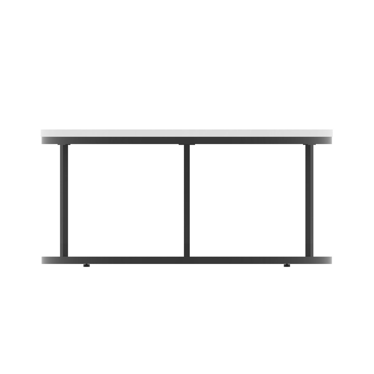 Impulse Round Coffee Table with Metal Frame, white top, black frame, 1000mm, view 3