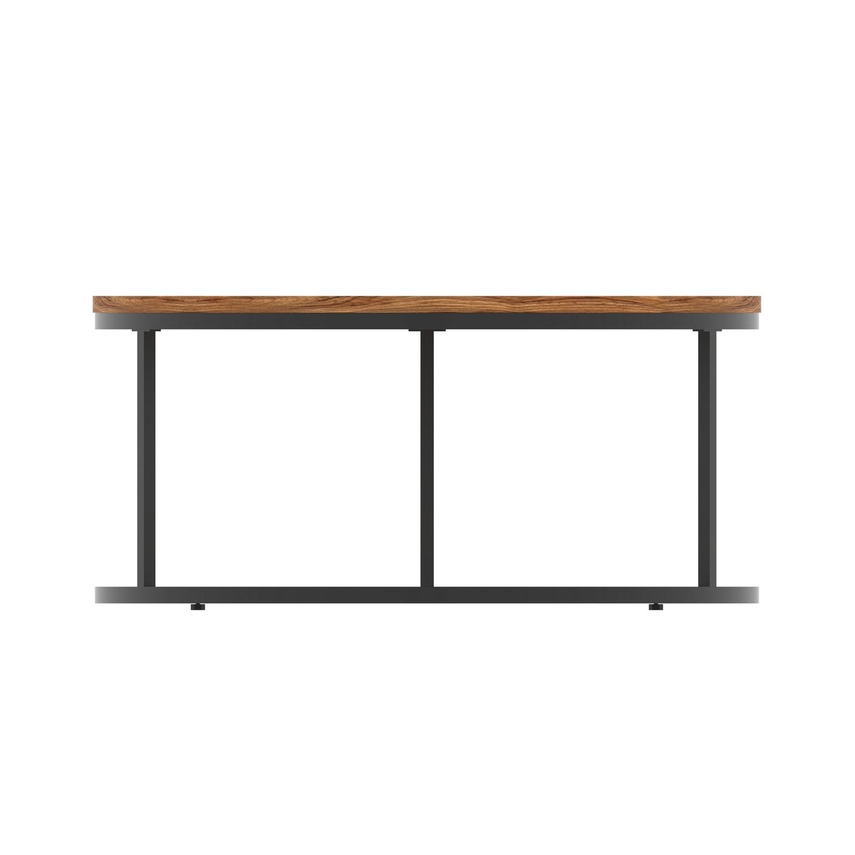Impulse Round Coffee Table with Metal Frame, walnut top, black frame, 1000mm, view 3