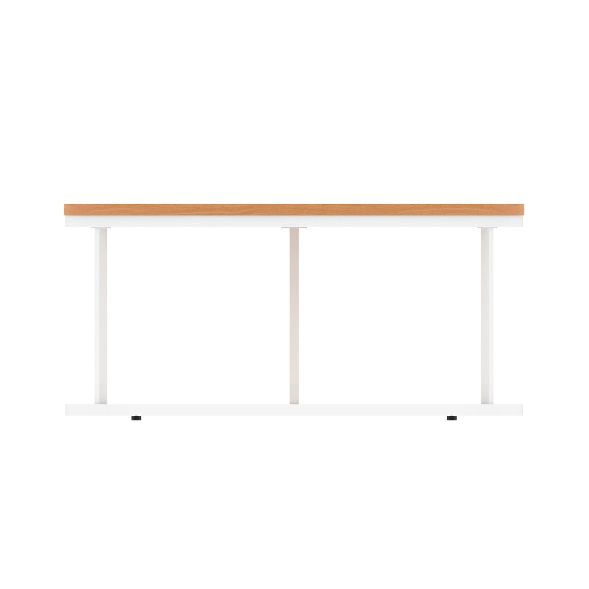 Impulse Round Coffee Table with Metal Frame, beech top, white frame, 1000mm, view 3