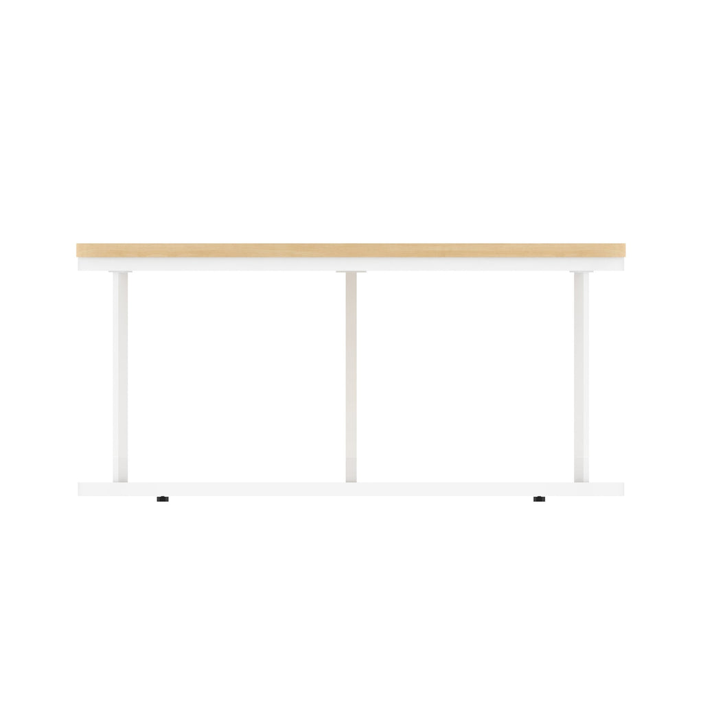 Impulse Round Coffee Table with Metal Frame, maple top, white frame, 1000mm, view 3