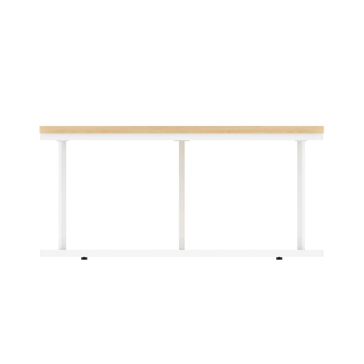 Impulse Round Coffee Table with Metal Frame, maple top, white frame, 1000mm, view 3