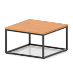 Impulse Square Coffee Table with Metal Frame, beech top, black frame