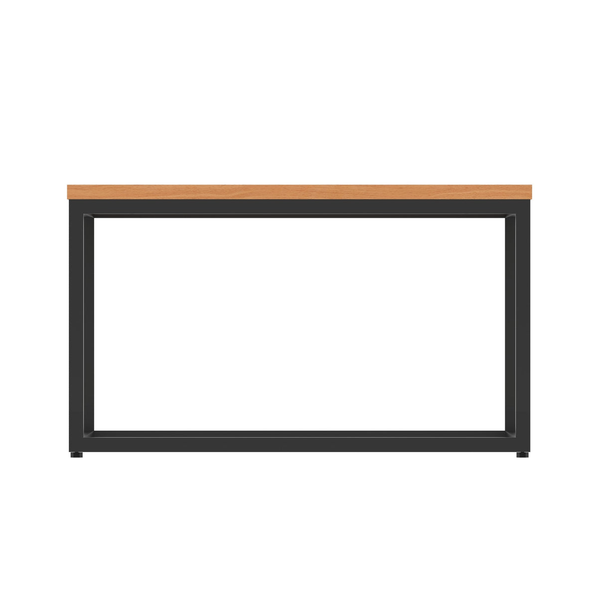 Impulse Square Coffee Table with Metal Frame, beech top, black frame, view 3