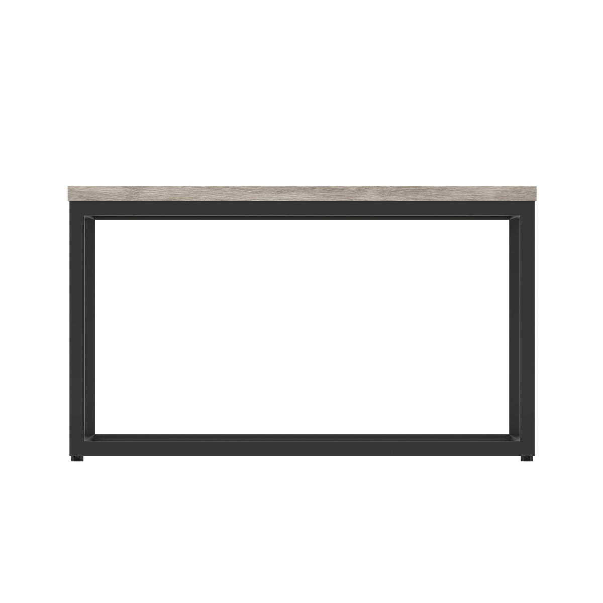 Impulse Square Coffee Table with Metal Frame, grey oak top, black frame, view 3