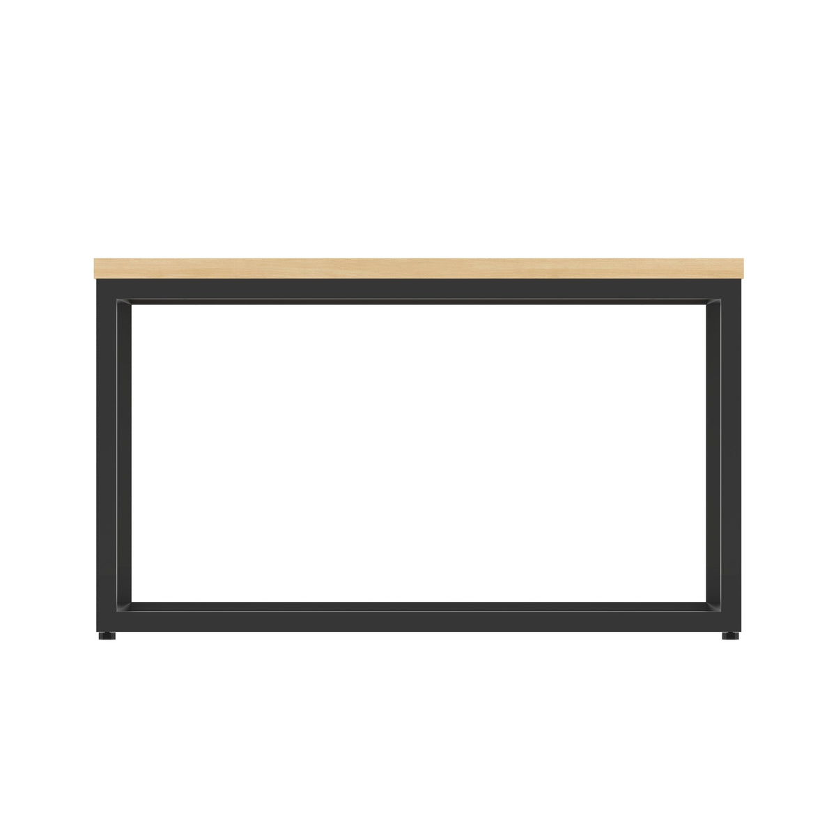 Impulse Square Coffee Table with Metal Frame, maple top, black frame, view 3