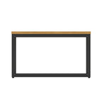 Impulse Square Coffee Table with Metal Frame, oak top, black frame, view 3