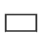 Impulse Square Coffee Table with Metal Frame, white top, black frame, view 3